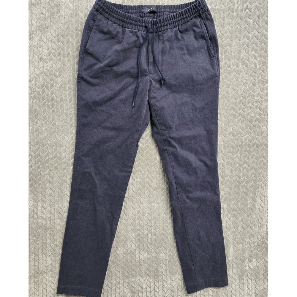 Sease Mindset Diaz Cotton Trousers Pants 30x33 Elastic Waist‎ Blue MSRP $650